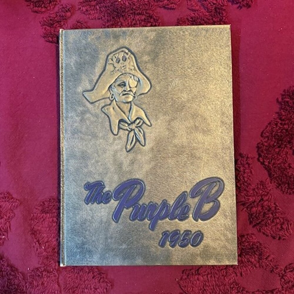 VINTAGE 1950 Bogota NJ High School Yearbook - The Purple B - Pirate Cover.